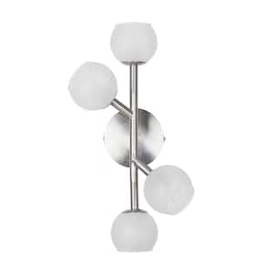 Tanglewood 4.75 in. 4-Light Satin Chrome Wall Sconce