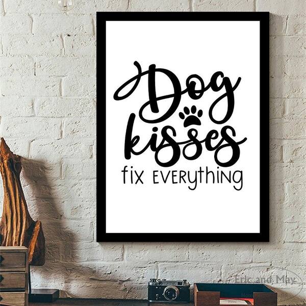 VENICE BEACH Collections DOG KISSES FIX EVERYTHING Framed Print by