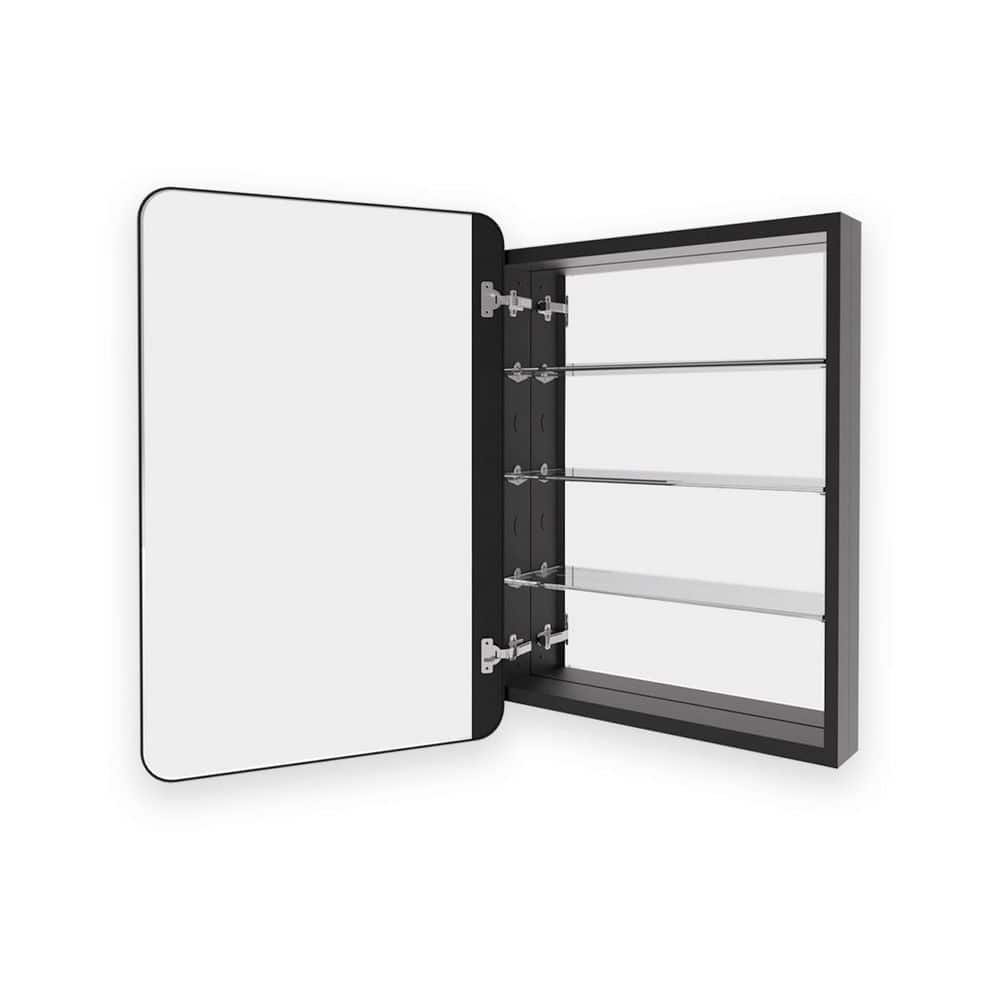 Nivis 23 in. W x 30 in. H Matte Black Rectangular Aluminum Framed Medicine Cabinet with Mirror price history on PriceWatchPro