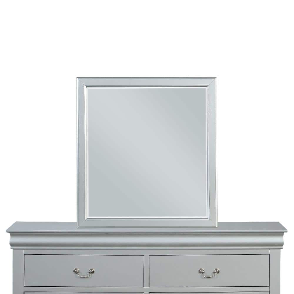 Elegant Full-Length Louis Philippe Silver Wood Dresser Mirror
