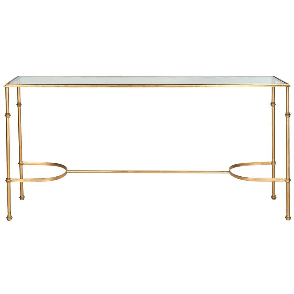Lucille Gold and Glass Rectangular Hallway Table
