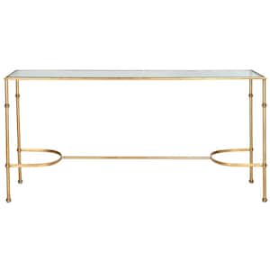 Lucille 63 in. Gold/Glass Console Table
