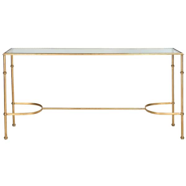 SAFAVIEH Lucille 63 in. Gold/Glass Console Table