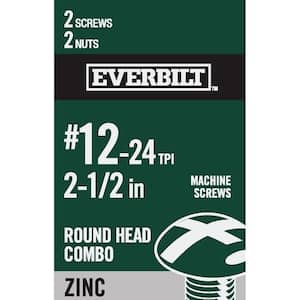 #12-24 x 2-1/2 in. Combo Round Head Zinc Plated Machine Screw (2-Pack)