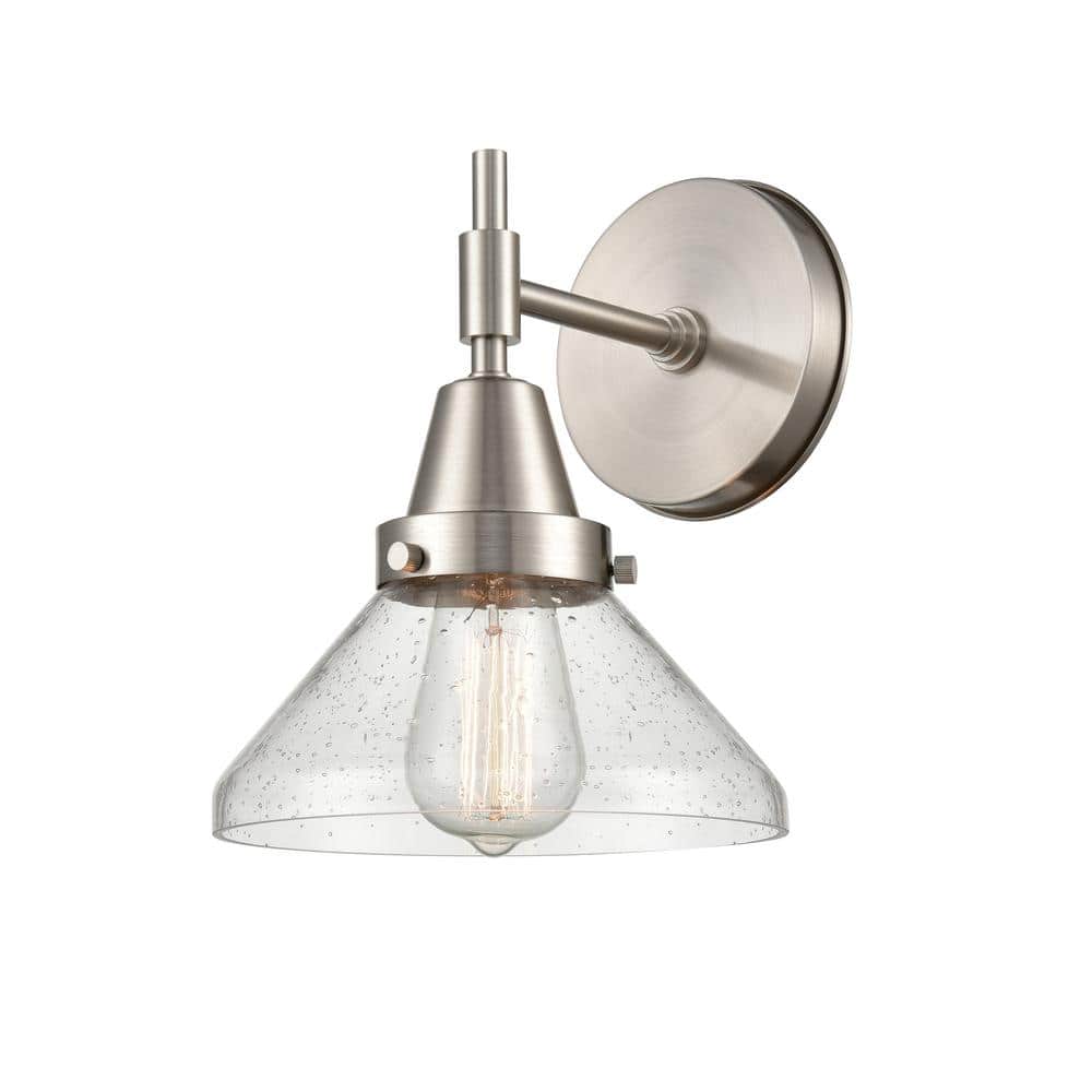 Caden 1-Light Satin Nickel, Seedy Wall Sconce with Clear Glass Shade price history on PriceWatchPro