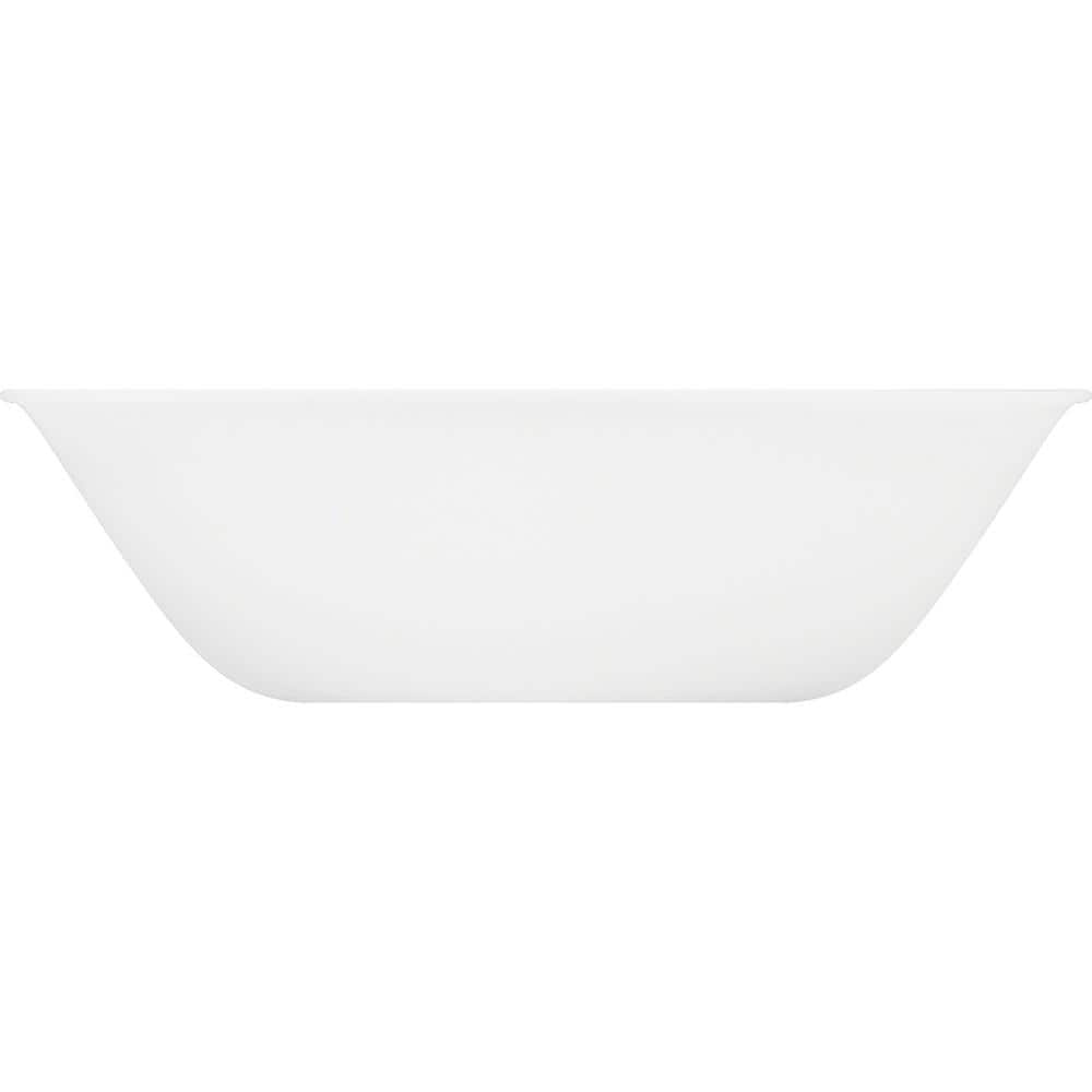 Square White Glass 32oz Serving Bowls, Set of 2