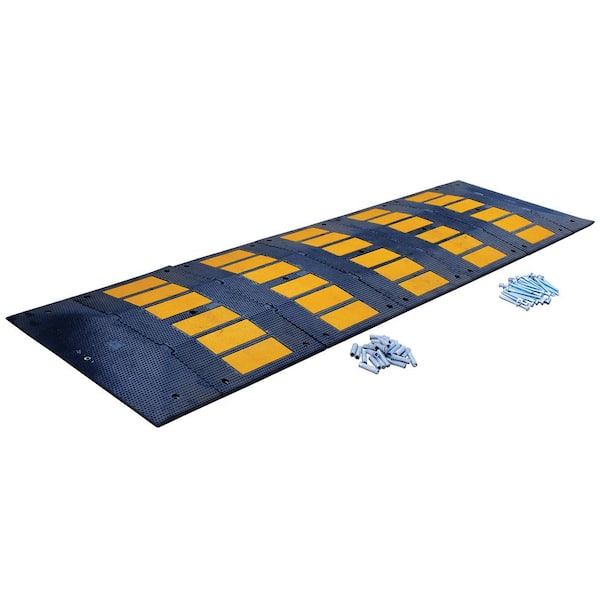 Vestil 32.25 in. x 120 in. x 2 in. Deluxe Rubber Speed Hump with Concrete Kit