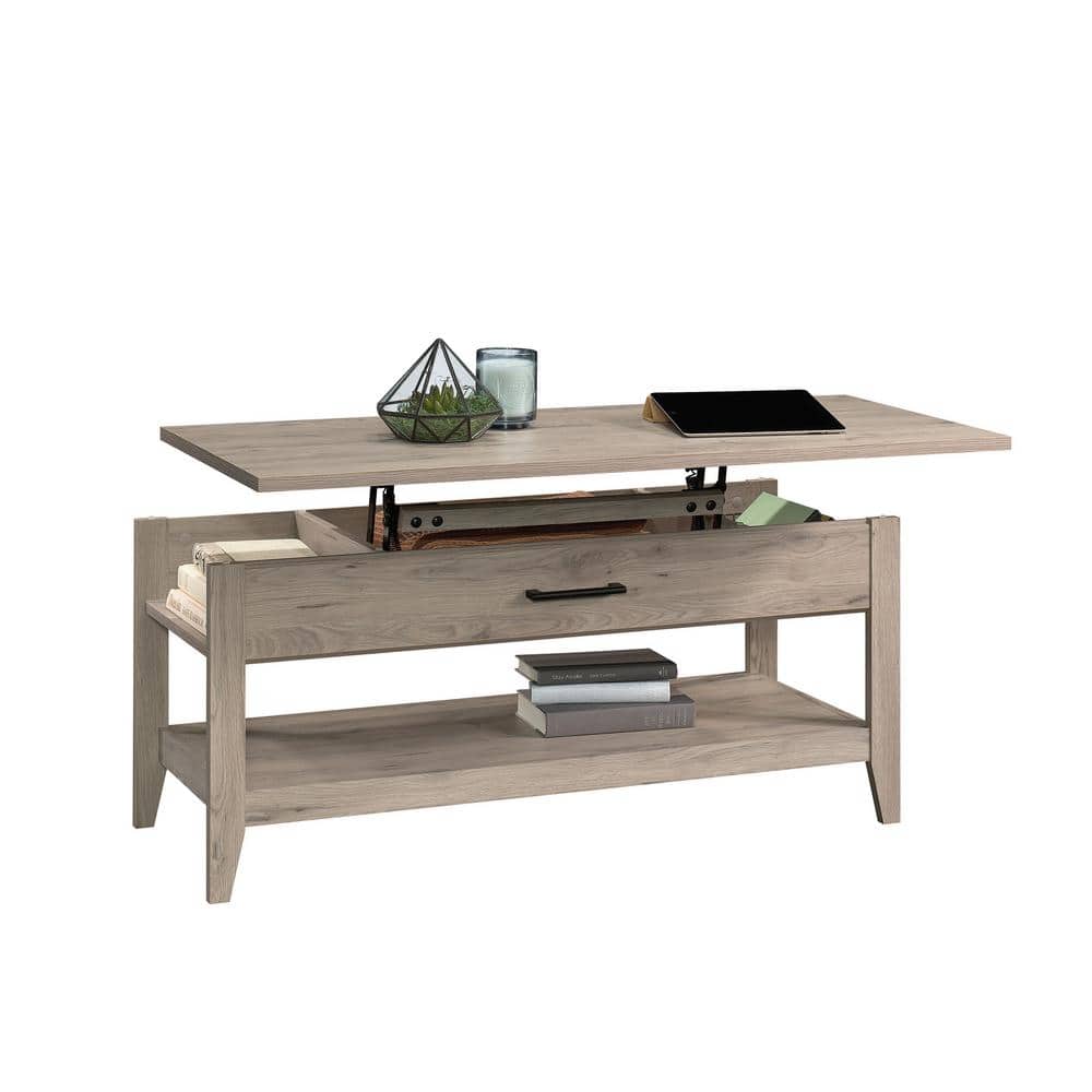 Laurel Oak Lift-Top Coffee Table with Storage and Metal Handle