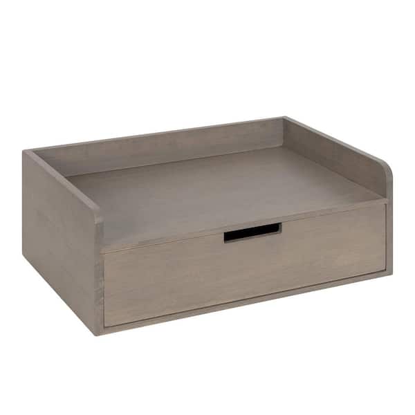 Kitt 12 in. x 18 in. x 7 in. Gray Wood Floating Decorative Wall Shelf Without Brackets