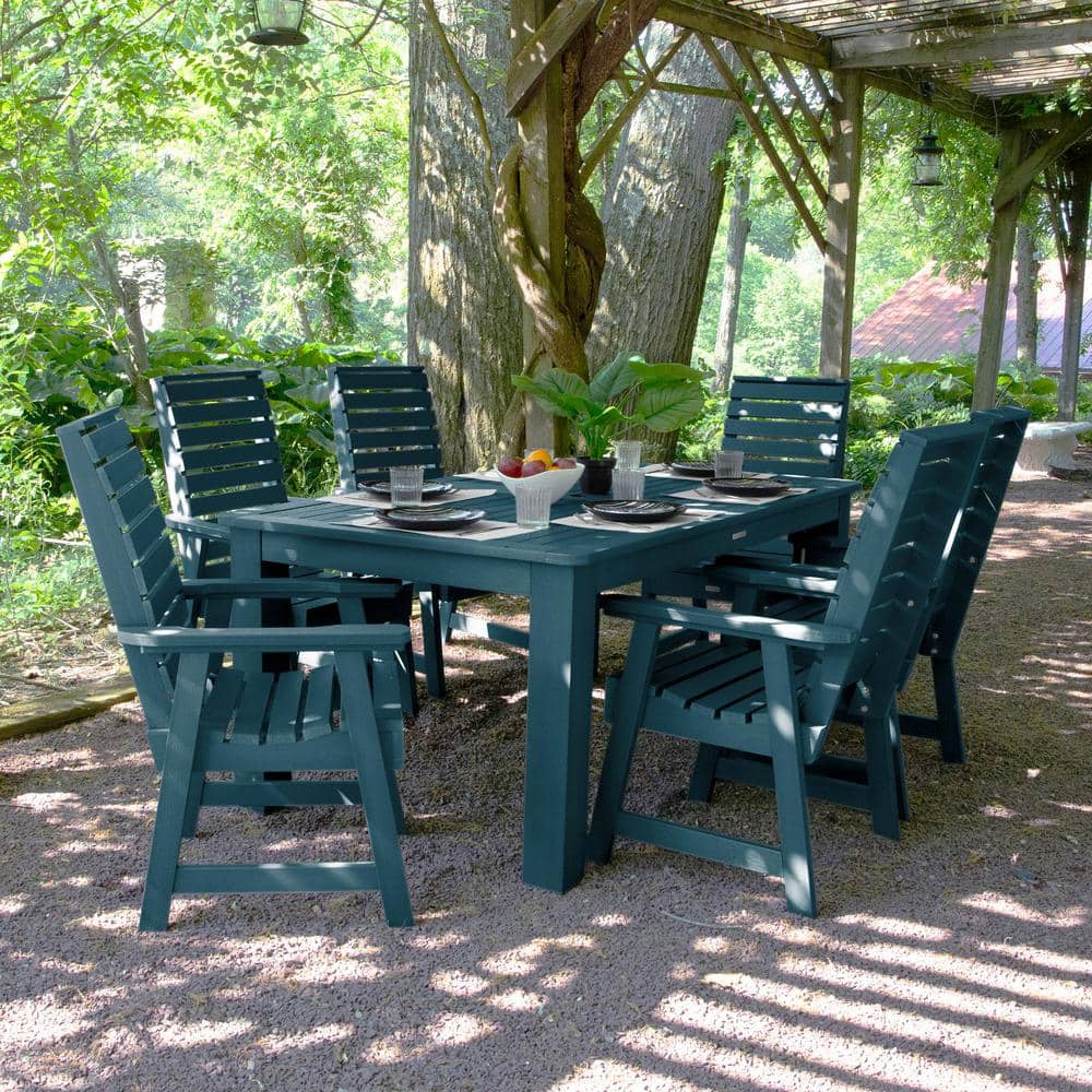 Weatherly Nantucket Blue 7-Piece Eco-Friendly Rectangular Dining Set