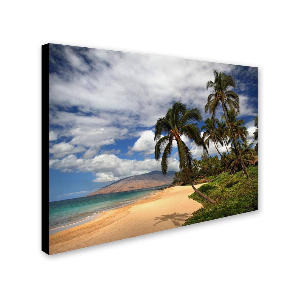 Large Tropical Beach Canvas Art with Wooden Frame