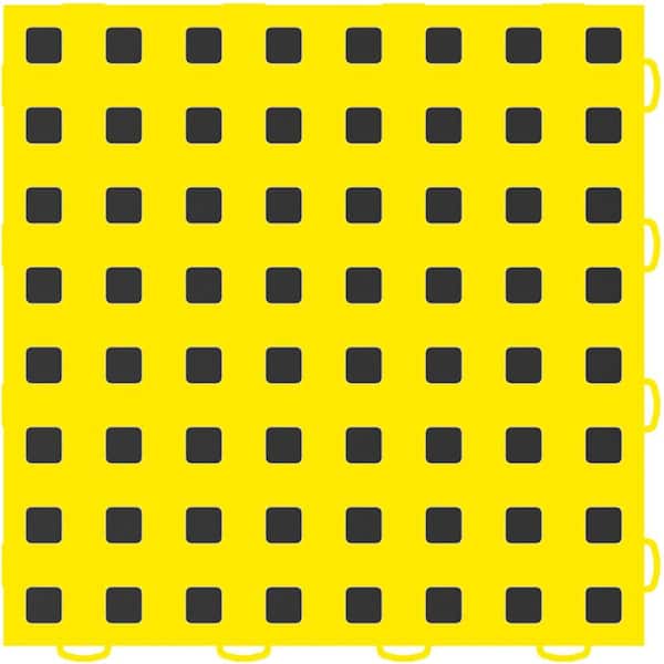 WeatherTech TechFloor 12 in. x 12 in. Yellow/Black Vinyl Flooring Tiles (Quantity of 10)