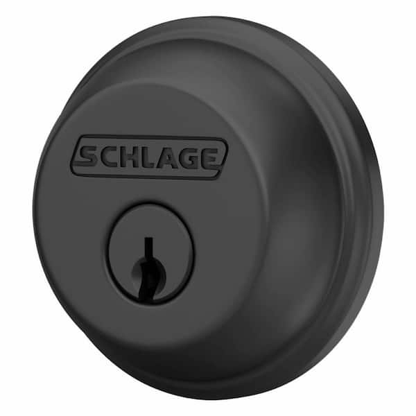 Schlage B60 Series Matte Black Single Cylinder Deadbolt Certified Highest  for Security and Durability B60 N G 622 - The Home Depot