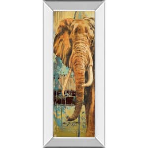 "New Safari On Teal Il" By Patricia Pinto Mirror Framed Print Wall Art 18 in. x 42 in.