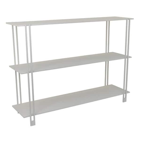 Rasha 3-Tier Metal Spacious Household Shelving Unit in White (12 in W x 32 in. H x 44 in. D)
