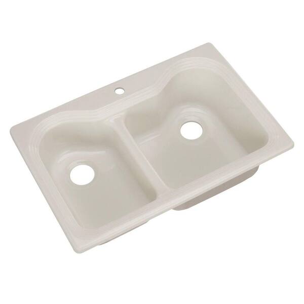 Thermocast Breckenridge Drop-In Acrylic 33 in. 1-Hole Double Bowl Kitchen Sink in Biscuit