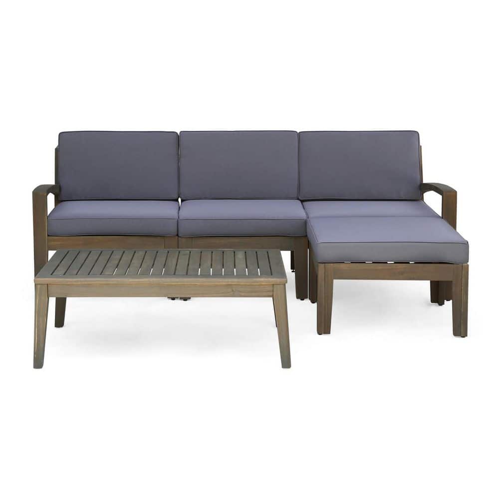 Anky Brown 3-Piece Wood Patio Conversation Set with Beige Cushions price history on PriceWatchPro