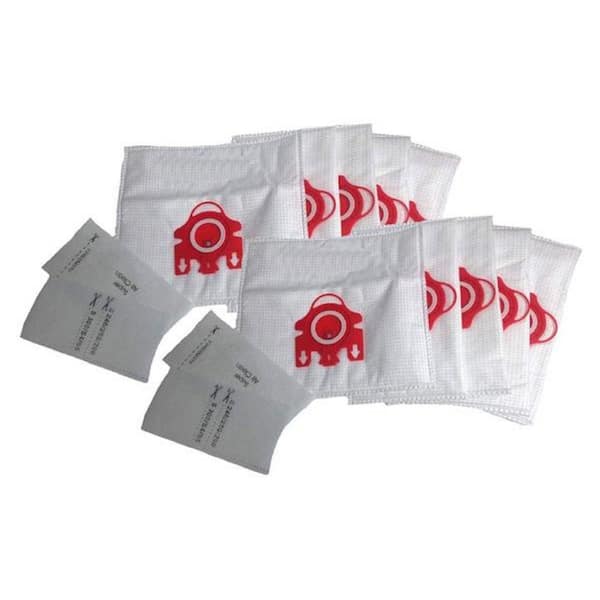 THINK CRUCIAL FJM Deluxe Cloth Bags and 4 Filters Replacement for Miele, Compatible with Part 7291640 (10-Pack)