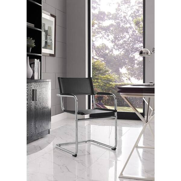 Linon Home Decor Delta Modern PVC Side Chair in Chrome