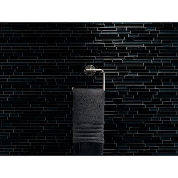 Trinsic Wall Mount Square Open Towel Ring Bath Hardware Accessory in Stainless Steel
