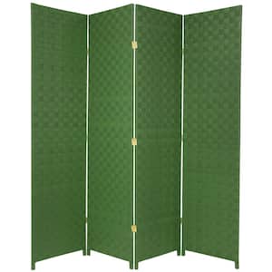 6 ft. Green 4-Panel Room Divider