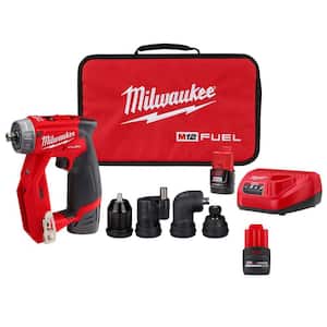 M12 FUEL 12V Lithium-Ion Brushless Cordless 4-in-1 Installation 3/8 in Driver Kit w/CP High Output 2.5 Ah Battery Pack