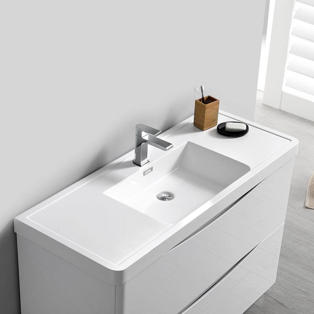 Tuscany 40" Glossy White Acrylic Single Sink Vanity