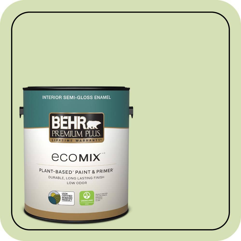 1 gal. #420C-3 Celery Bunch Semi-Gloss Enamel EcoMix Plant-Based Interior Paint & Primer price history on PriceWatchPro