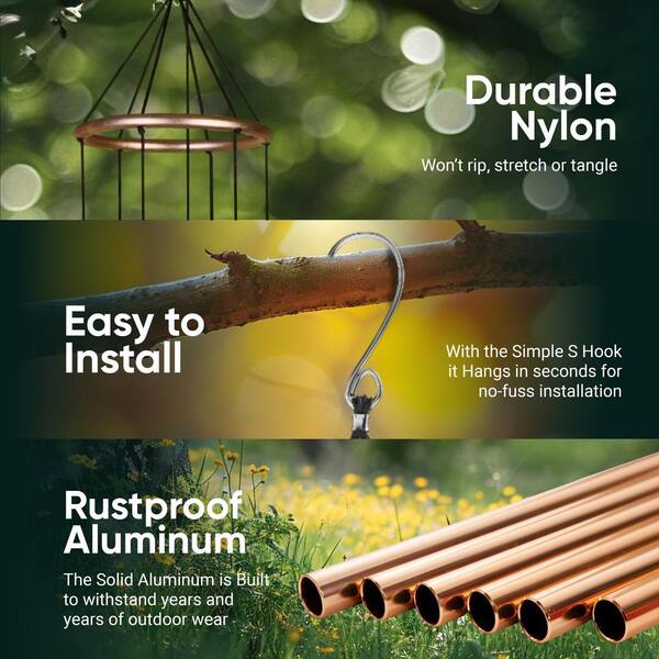 Nature's Melody Aureole Tunes Wind Chimes 28 in. Outdoor