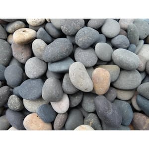 Rock Ranch 0.25 cu. ft. 20 lbs. 1/2 in. to 1 in. Mixed Mexican Beach Pebble (40-Bag 10 cu. Ft. 800 lbs. Pallet)