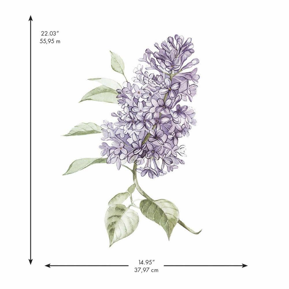Lilac Floral Peel and Stick Giant Wall Decals