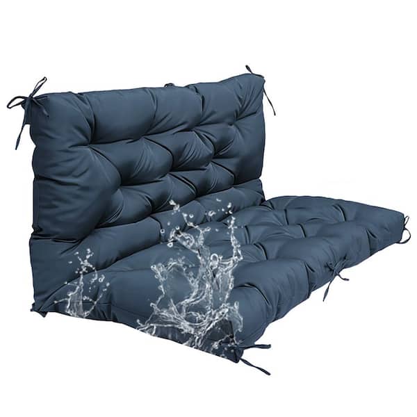 Unbranded 2–3-Seater Outdoor Porch Swing Cushion Waterproof Bench Cushion with Backrest – 40 in. x 20 in. x 20 in.