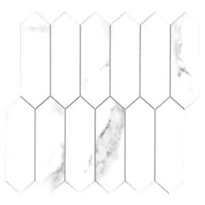 CARRARA Marble Long Hexagon 12 in. x 11.22 in. Peel and Stick Stone Composite Tile (10-Tiles, 9.35 sq.ft.)