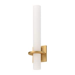 Bhutan 5 in., 1-Light 18-Watt Brushed Gold Integrated LED Wall Sconce