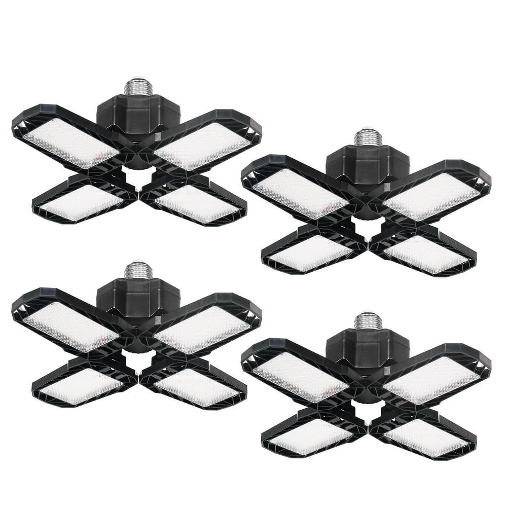 0. 43ft 4-Pack 60-Watt Black Shop Light Integrated LED Garage Light with 4 Blades E26 Base 6500K Daylight price history on PriceWatchPro