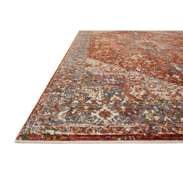Lourdes Rust/Multi 2 ft. 7 in. x 10 ft. Distressed Oriental Runner Area Rug