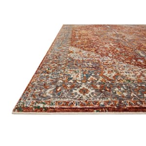 Lourdes Rust/Multi 2 ft. 8 in. x 2 ft. 8 in. Round Distressed Oriental Area Rug