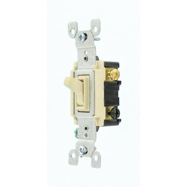 Leviton 5246I 3 Way Combination Switch Pilot Light Ivory for sale online 