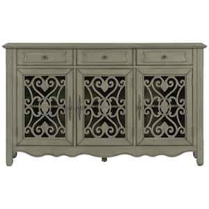 59.8 in. Olive Green Standard Rectangle Wood Console Table