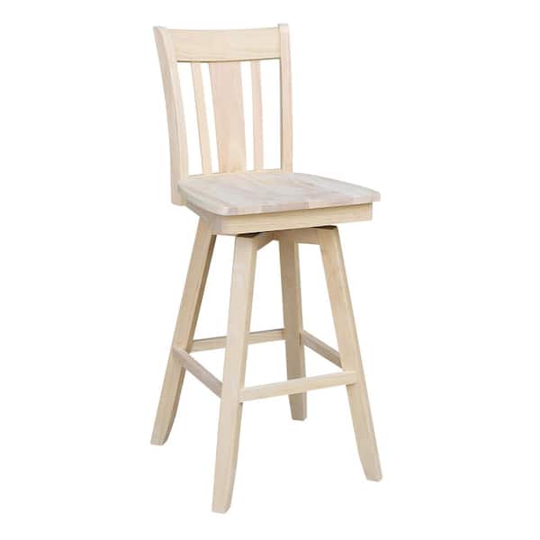 International Concepts San Remo 30 in. Unfinished Wood Swivel Bar Stool