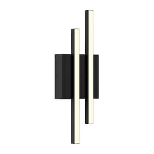 Grid Black Modern CCT Integrated LED Indoor/Outdoor Hardwired Garage and Porch Light Wall Lantern Sconce