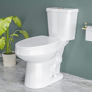 21 in. Height Toilet 1.1/1.6 GPF Dual Flush 2-pcs Extra Tall Toilet Round in White with Soft Close Seat for Seniors