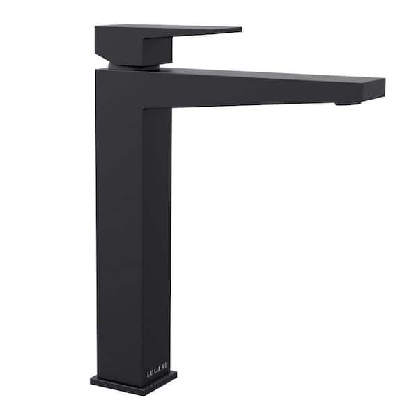 Boracay Single Handle Vessel Sink Faucet with Drain Assembly in Matte Black