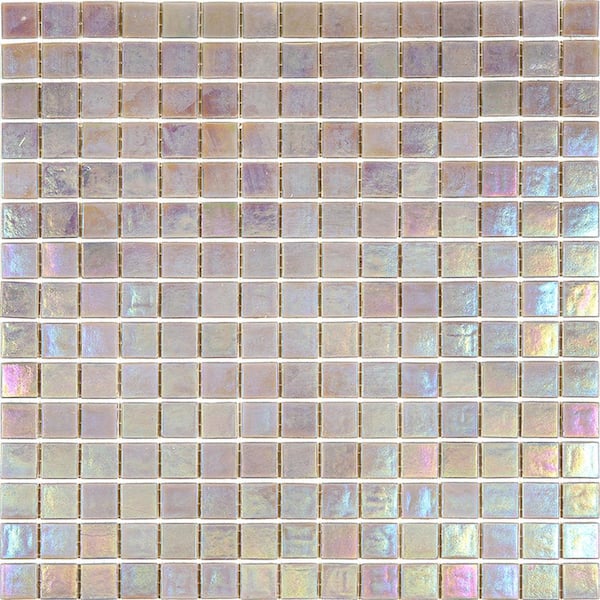 Apollo Tile Nacreous Pearlescent Pink 4 in. x 5 in. Glossy Glass Mosaic Uniform square Wall and Floor Sample Tile