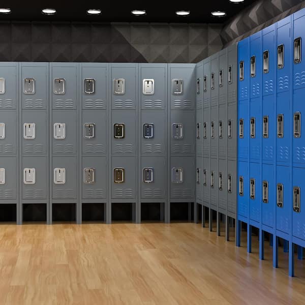 Locker Storage Cabinet with 2 Compartment Office School Gym Dress Changing Room 