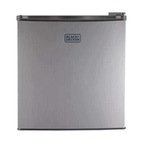 BLACK + DECKER Silver Mini Fridge with Freezer 