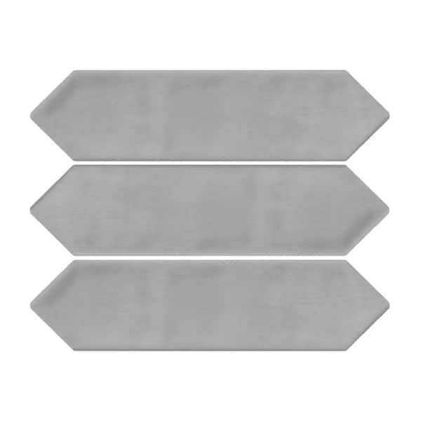 Giorbello Glossy Ceramic Picket Hexagon Subway 3 in. x 12 in. x 10 mm Wall Tile Case - Smokey (20-Tile Pieces/5 sq. ft.)