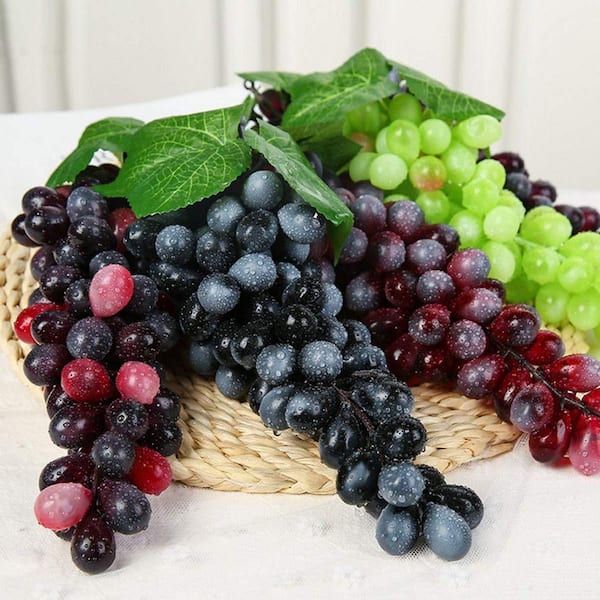 葡萄　インテリア 1 in. 5-Pack Green Artificial Grape Vine Lifelike Fruit Cluster