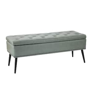 JAYDEN CREATION Conrado Sage Upholstered Flip Top Storage Bedroom 