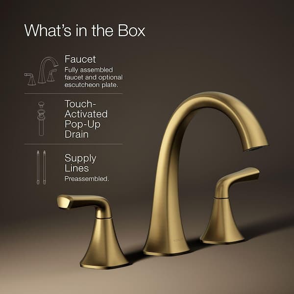 KOHLER Sundae 8 in. Widespread Double Handles Bathroom Faucet in